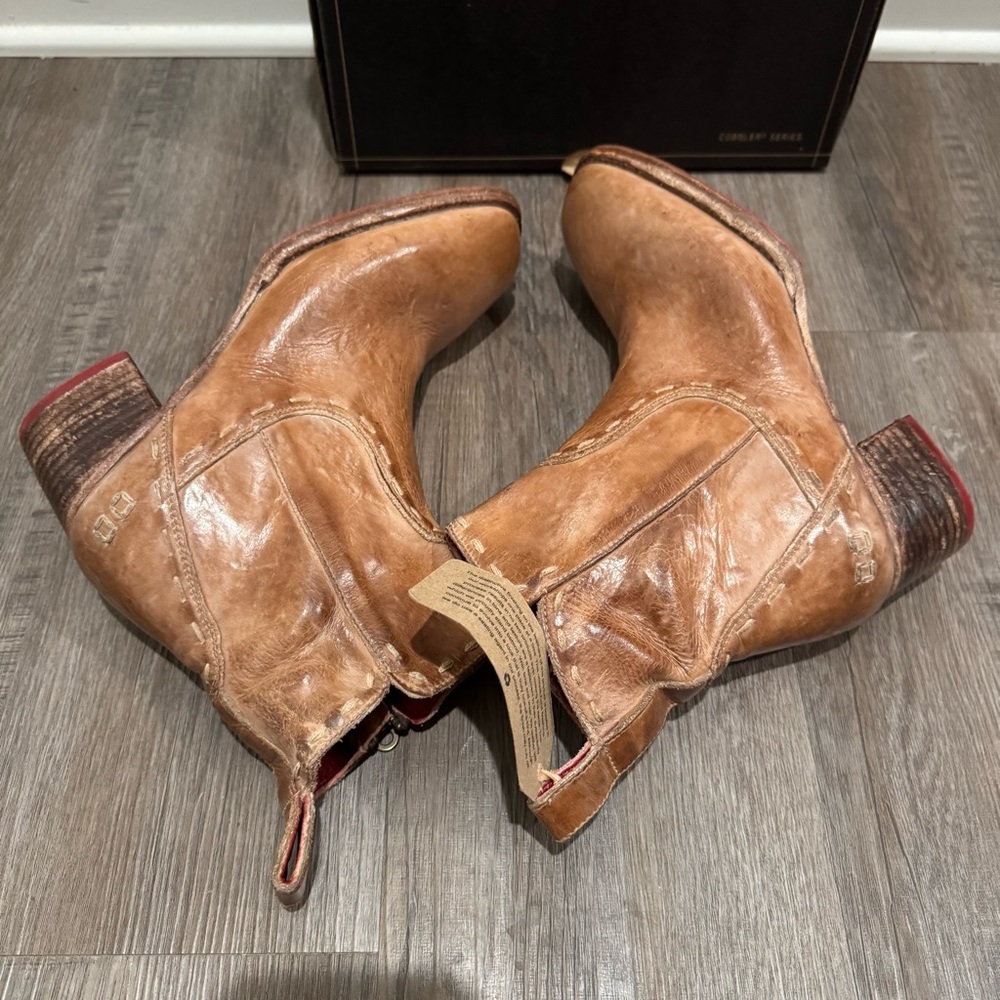 Bed Stu Merryli Tan Rustic TML Leather Heeled Boots - Picture 8 of 12